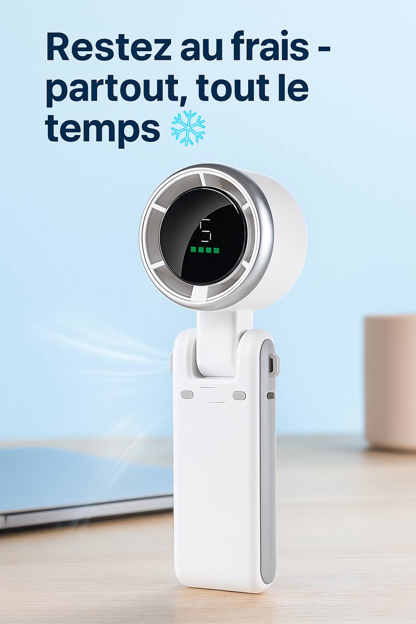 Mini ventilateur portable USB - Rechargeable & silencieux